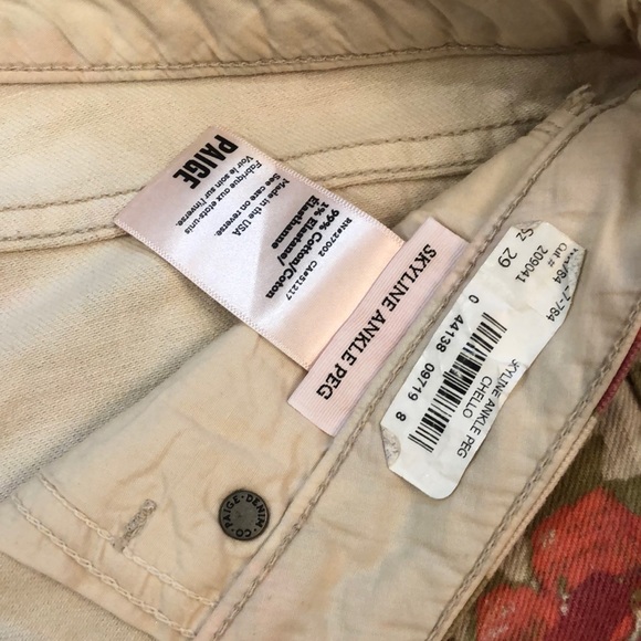 PAIGE SZ 29 floral jeans - Picture 3 of 6